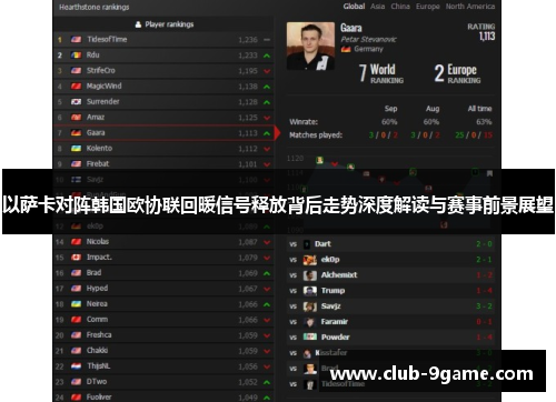 以萨卡对阵韩国欧协联回暖信号释放背后走势深度解读与赛事前景展望 以萨卡对阵韩国欧协联回暖信号释放背后走势深度解读与赛事前景展望